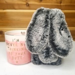  Furry Bunny Phone Case for iPhone XR, Rabbit Case Fluffy Faux Fur